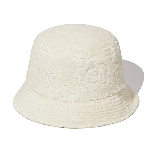 Flower Bear Terry bucket hat_Ivory